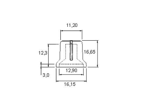 Potentiometerknopf schwarz N-2 rot in. 17,5 mm - 2